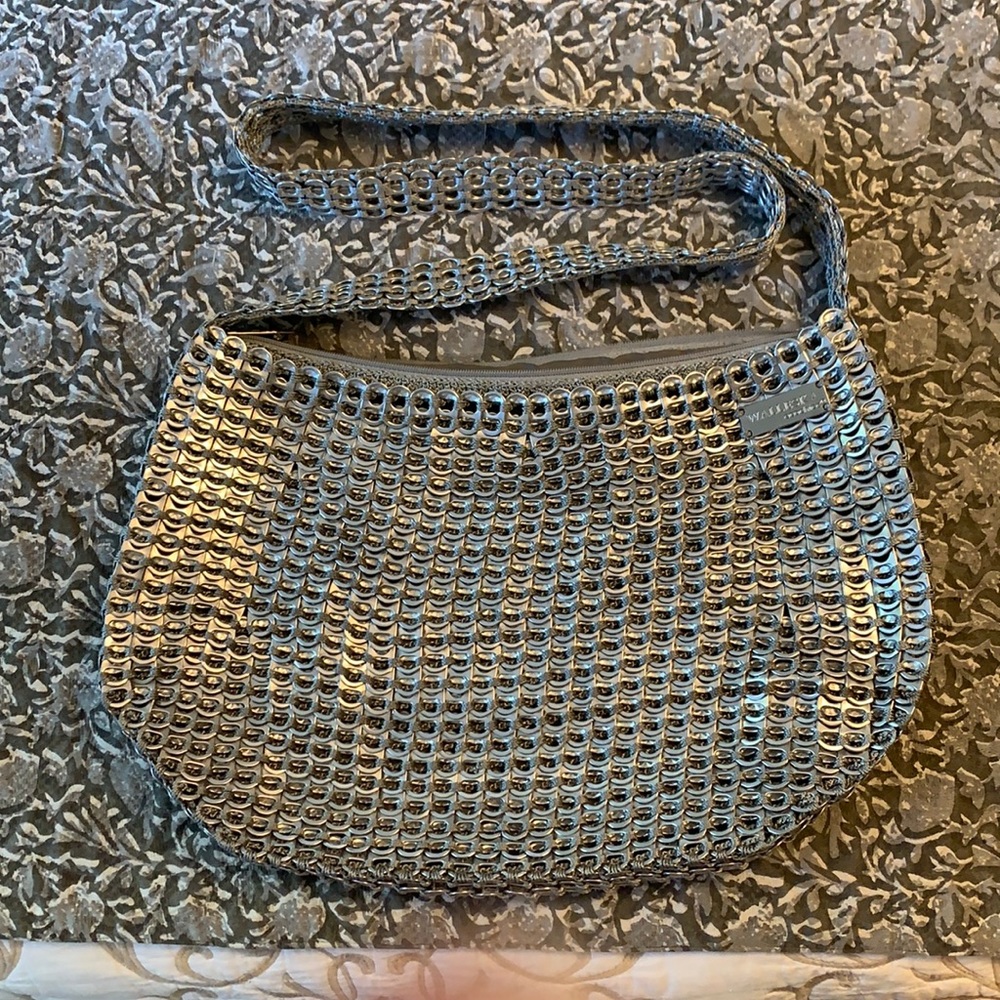 Silver Mesh Hobo Bag